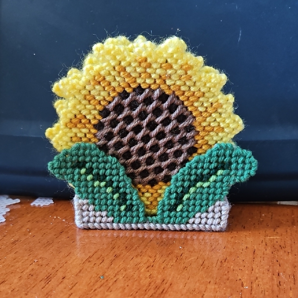 Handcrafted Sunflower Yarn Art